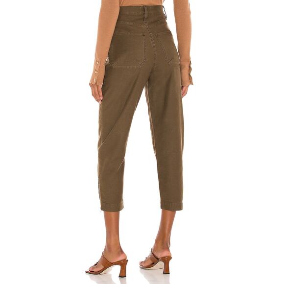 Frame Moto Zip Crop Pants in Washed Army | Size 24 - Picture 5 of 6